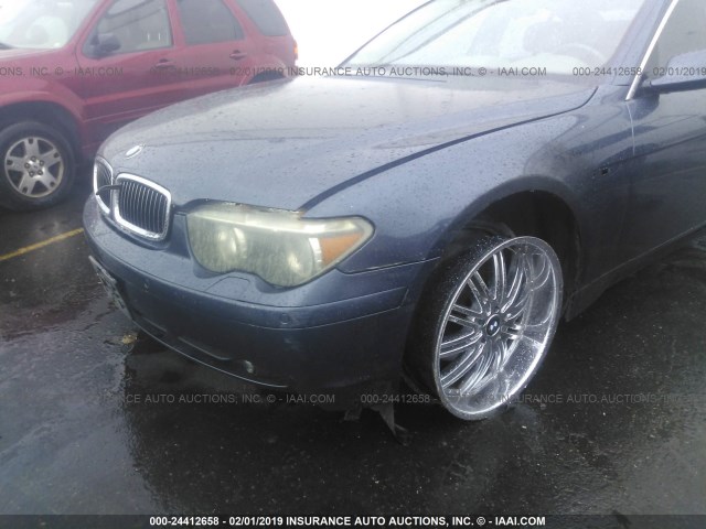 WBAGL63442DP56284 - 2002 BMW 745 I BLUE photo 6