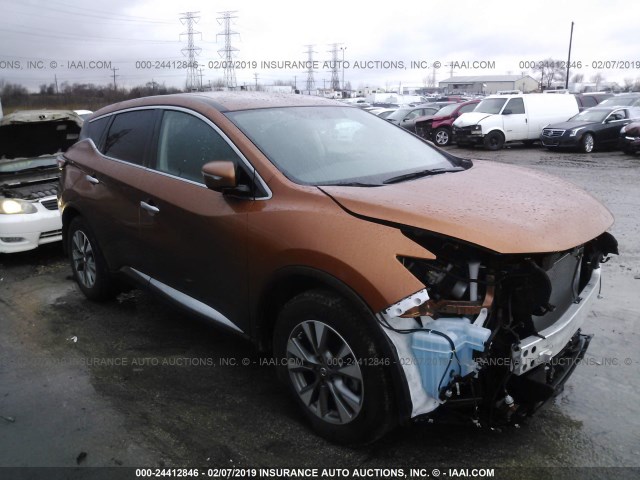 5N1AZ2MH2FN251535 - 2015 NISSAN MURANO S/SL/SV/PLATINUM ORANGE photo 1