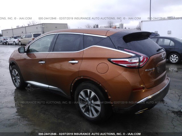 5N1AZ2MH2FN251535 - 2015 NISSAN MURANO S/SL/SV/PLATINUM ORANGE photo 3