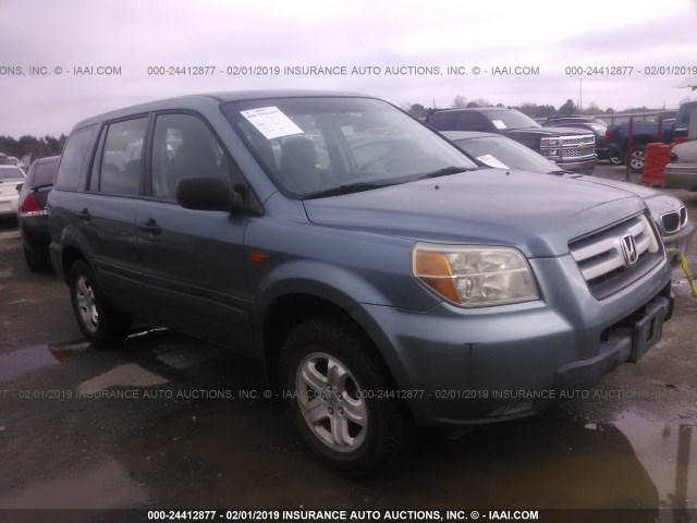 5FNYF281X6B052191 - 2006 HONDA PILOT LX BLUE photo 1