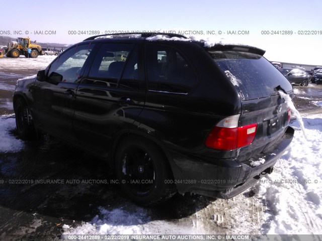 5UXFB33553LH46266 - 2003 BMW X5 BLACK photo 3