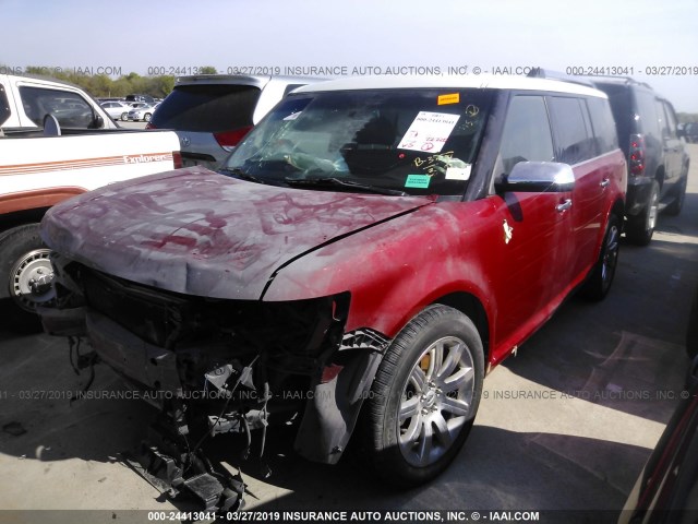 2FMGK5DCXCBD05689 - 2012 FORD FLEX LIMITED RED photo 2