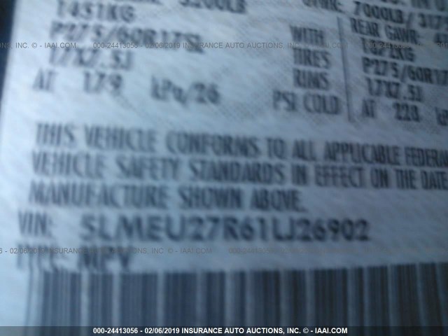 5LMEU27R61LJ26902 - 2001 LINCOLN NAVIGATOR BLACK photo 9