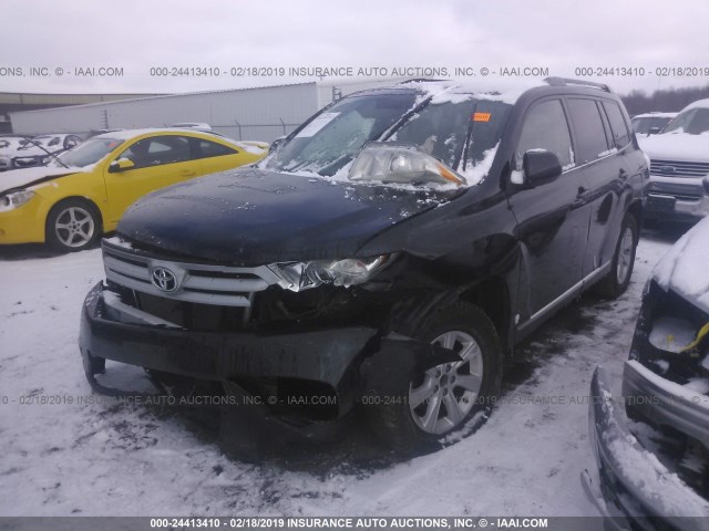 5TDZK3EH7BS043610 - 2011 TOYOTA HIGHLANDER SE BLACK photo 2