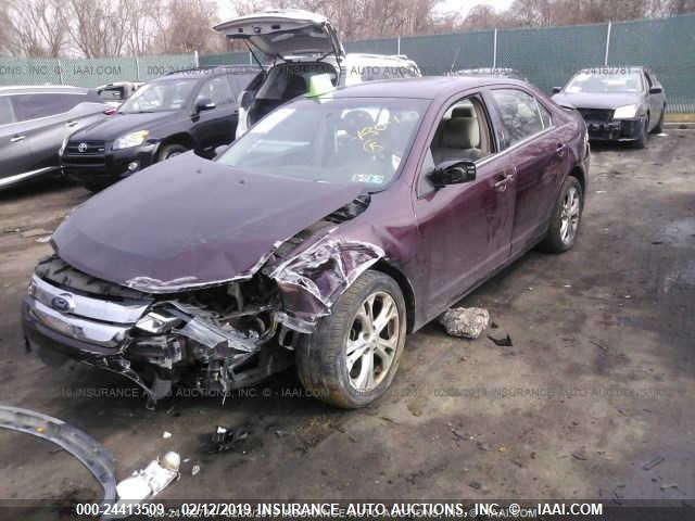 3FAHP0HA8CR318955 - 2012 FORD FUSION SE ბურგუნდია ფოტო 2