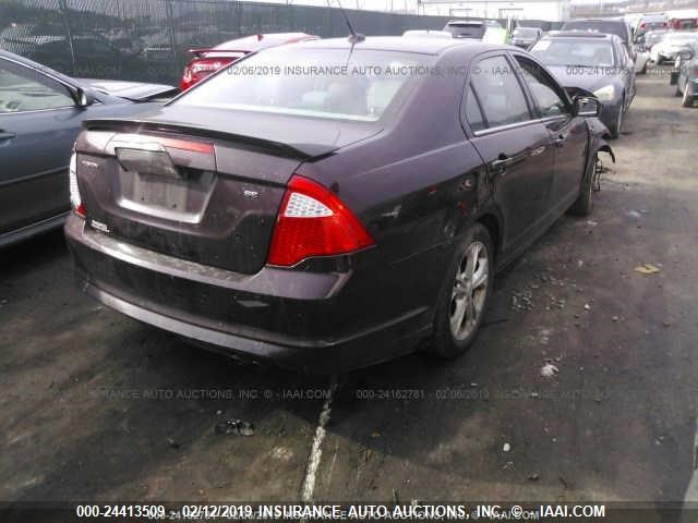 3FAHP0HA8CR318955 - 2012 FORD FUSION SE ბურგუნდია ფოტო 4