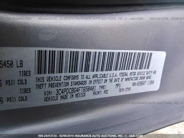 3C4PDCBG4FT658401 - 2015 DODGE JOURNEY SXT GRAY photo 9