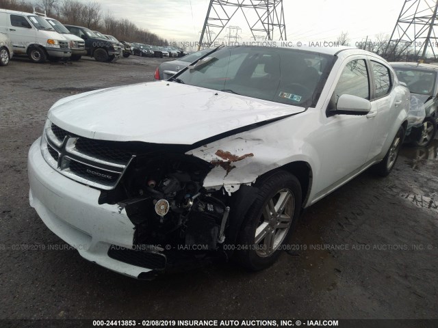 1B3BD1FB6BN555859 - 2011 DODGE AVENGER MAINSTREET WHITE photo 2