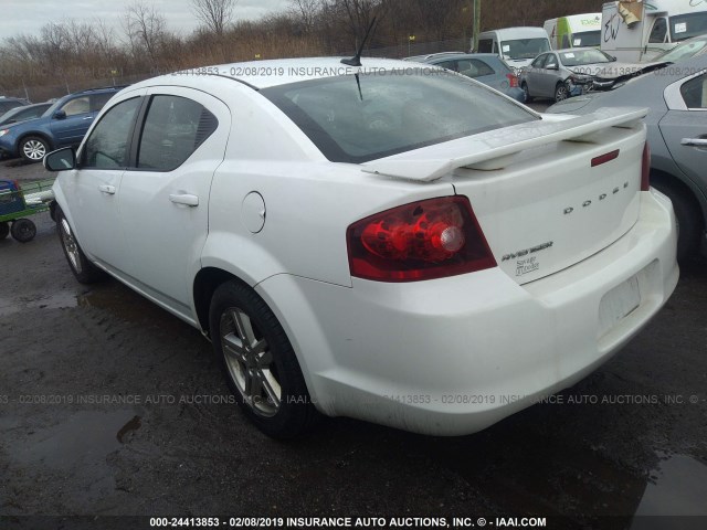 1B3BD1FB6BN555859 - 2011 DODGE AVENGER MAINSTREET WHITE photo 3