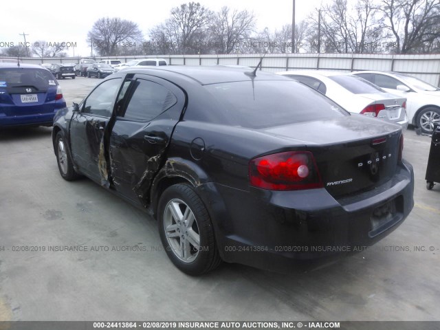 1B3BD1FB1BN524177 - 2011 DODGE AVENGER MAINSTREET BLACK photo 3