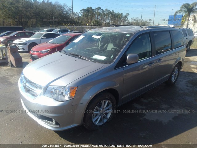 2C4RDGCG0KR578573 - 2019 DODGE GRAND CARAVAN SXT GRAY photo 2