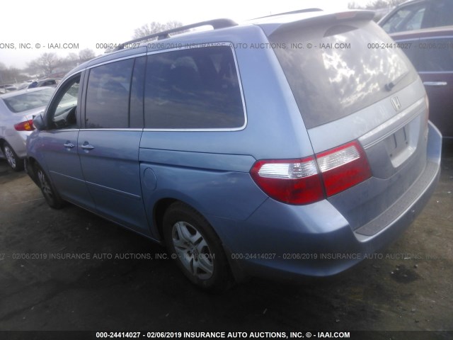 5FNRL38615B115465 - 2005 HONDA ODYSSEY EXL BLUE photo 3