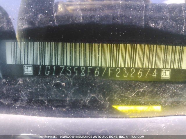 1G1ZS58F67F232674 - 2007 CHEVROLET MALIBU LS Dark Blue photo 9