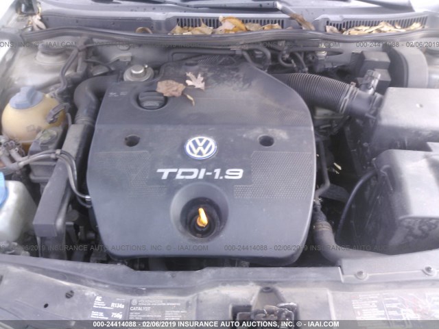 3VWSP69M92M183473 - 2002 VOLKSWAGEN JETTA GLS TDI SILVER photo 10