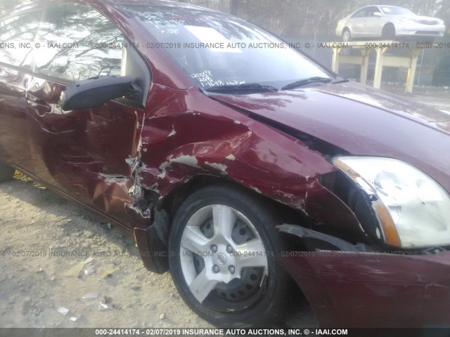 3N1AB61E27L637001 - 2007 NISSAN SENTRA 2.0/2.0S/2.0SL RED photo 6