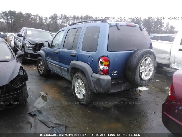 1J4GL48K53W601662 - 2003 JEEP LIBERTY SPORT/FREEDOM BLUE photo 3