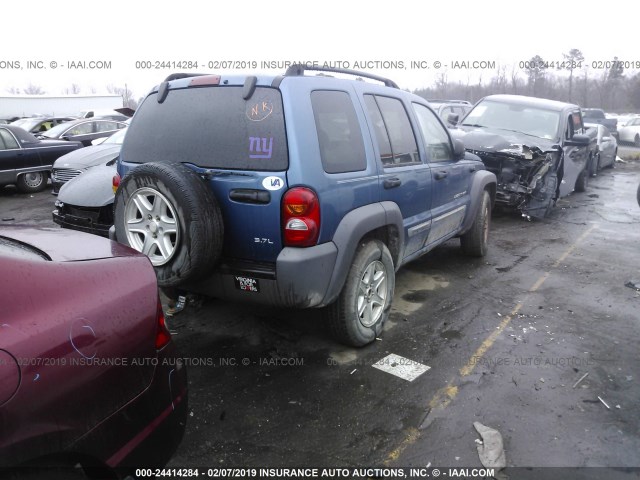 1J4GL48K53W601662 - 2003 JEEP LIBERTY SPORT/FREEDOM ლურჯი ფოტო 4