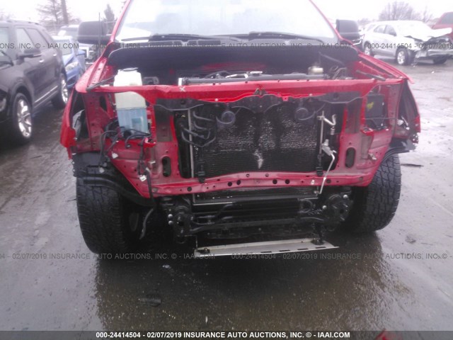 5TFRM5F16AX012543 - 2010 TOYOTA TUNDRA DOUBLE CAB SR5 RED photo 6