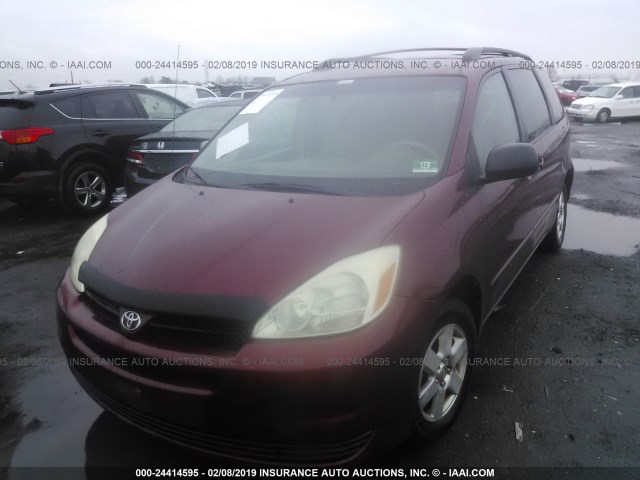 5TDZA23CX4S053992 - 2004 TOYOTA SIENNA CE/LE RED photo 2