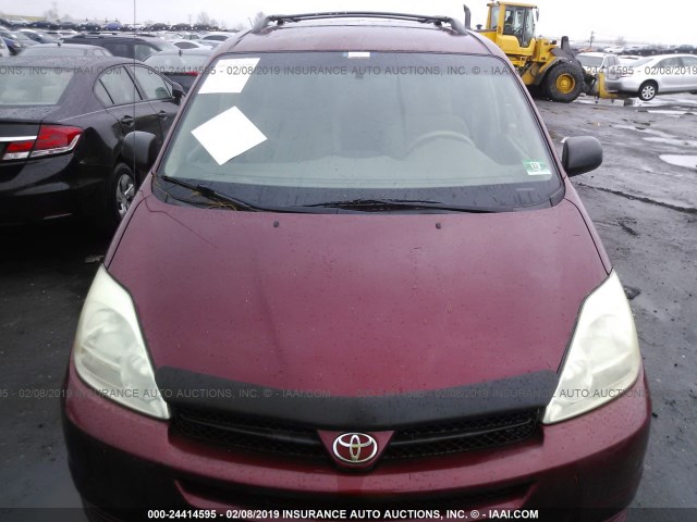 5TDZA23CX4S053992 - 2004 TOYOTA SIENNA CE/LE RED photo 6