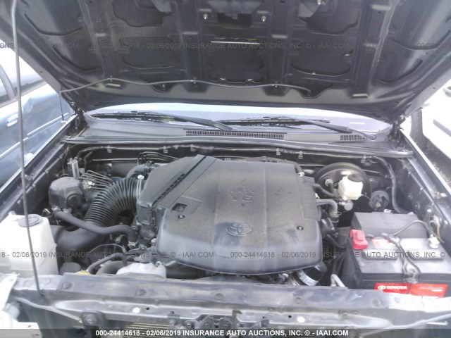 5TFJU4GN4FX088682 - 2015 TOYOTA TACOMA DOUBLE CAB PRERUNNER GRAY photo 10