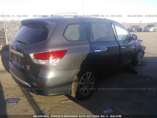 5N1AR2MMXDC668455 - 2013 NISSAN PATHFINDER S/SV/SL/PLATINUM GRAY photo 4