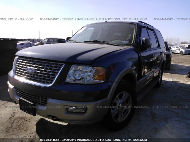 1FMFU18576LA25887 - 2006 FORD EXPEDITION EDDIE BAUER BLUE photo 2