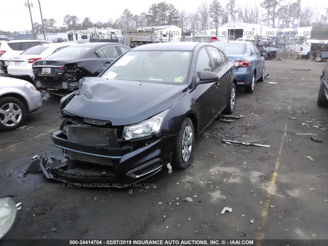 1G1PA5SH4F7135938 - 2015 CHEVROLET CRUZE LS BLUE photo 2