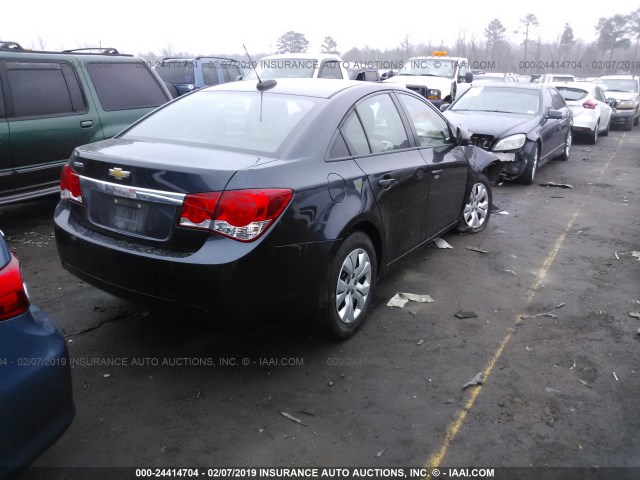 1G1PA5SH4F7135938 - 2015 CHEVROLET CRUZE LS BLUE photo 4