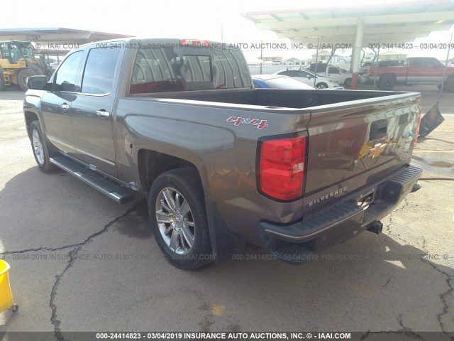 3GCUKTEJ6FG201954 - 2015 CHEVROLET SILVERADO K1500 HIGH COUNTRY BROWN photo 3