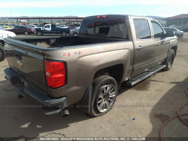 3GCUKTEJ6FG201954 - 2015 CHEVROLET SILVERADO K1500 HIGH COUNTRY BROWN photo 4