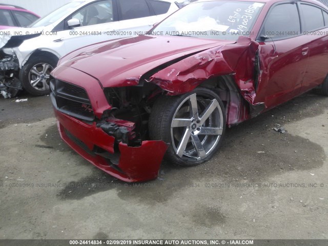 2C3CDXCT4CH123353 - 2012 DODGE CHARGER R/T RED photo 6