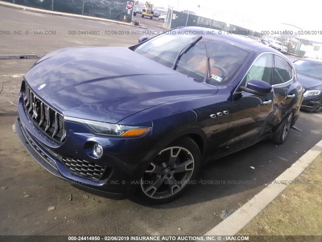 ZN661XUA7JX303609 - 2018 MASERATI LEVANTE BLUE photo 2