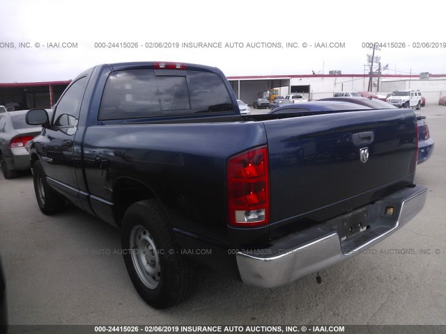 1D7HA16K65J580554 - 2005 DODGE RAM 1500 ST BLUE photo 3