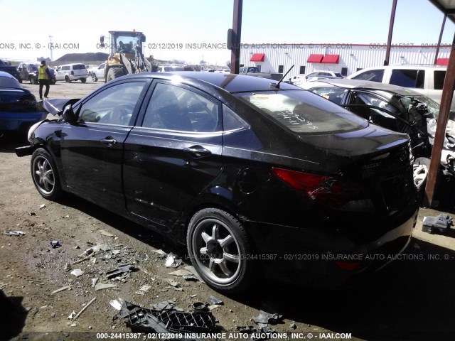 KMHCT4AE9DU294790 - 2013 HYUNDAI ACCENT GLS/GS BLACK photo 3