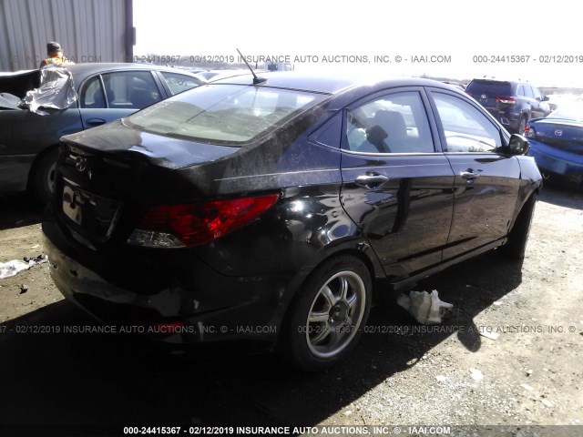 KMHCT4AE9DU294790 - 2013 HYUNDAI ACCENT GLS/GS BLACK photo 4