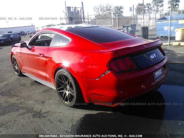 1FA6P8CF6G5221044 - 2016 FORD MUSTANG GT RED photo 3