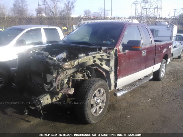 1FTPX14VX9FB24485 - 2009 FORD F150 SUPER CAB BURGUNDY photo 2