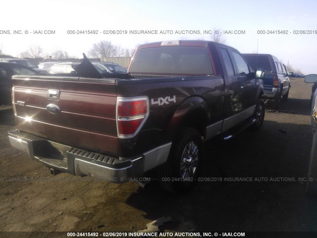 1FTPX14VX9FB24485 - 2009 FORD F150 SUPER CAB BURGUNDY photo 4