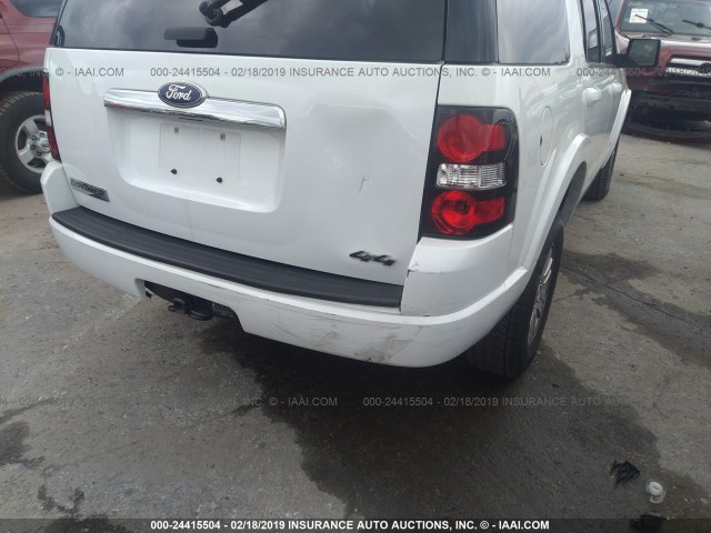 1FMEU7DE7AUA98779 - 2010 FORD EXPLORER XLT WHITE photo 6