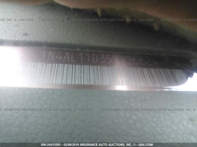 1N4AL11D35N426624 - 2005 NISSAN ALTIMA S/SL GOLD photo 9