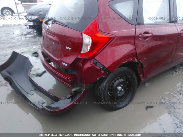 3N1CE2CP7FL380536 - 2015 NISSAN VERSA NOTE S/S PLUS/SV/SL/SR RED photo 6