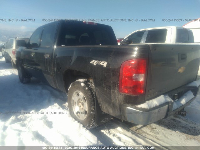 3GCPKSE32BG278047 - 2011 CHEVROLET SILVERADO K1500 LT BLACK photo 3