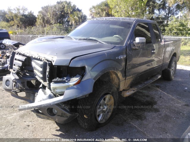 1FTEX1E83AFA87008 - 2010 FORD F150 SUPER CAB GRAY photo 2