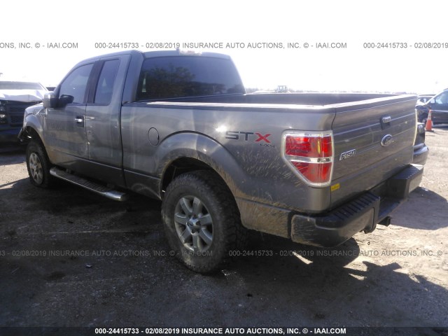 1FTEX1E83AFA87008 - 2010 FORD F150 SUPER CAB GRAY photo 3