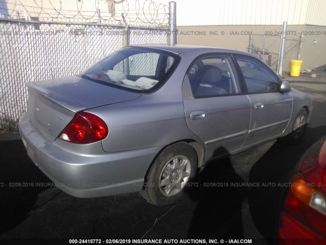 KNAFB121335298421 - 2003 KIA SPECTRA LS SILVER photo 4