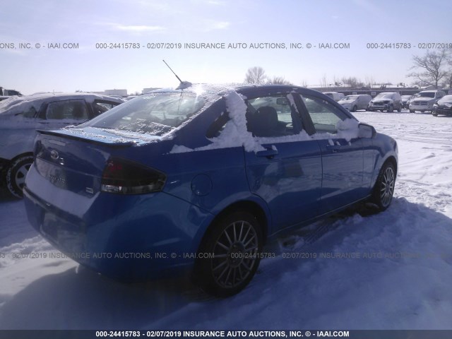 1FAHP3GN4AW162056 - 2010 FORD FOCUS SES BLUE photo 4