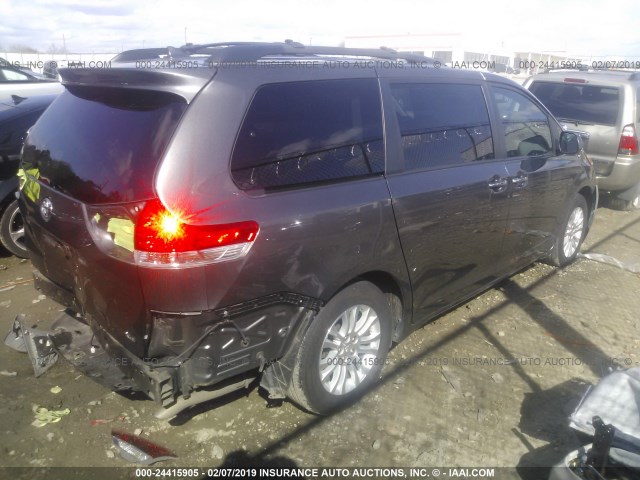 5TDYK3DCXCS253895 - 2012 TOYOTA SIENNA XLE/LIMITED SILVER photo 4