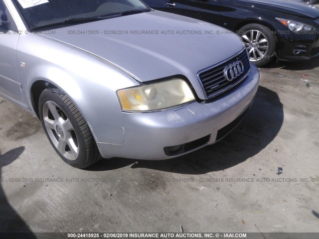 WAULT64B74N059426 - 2004 AUDI A6 3.0 QUATTRO SILVER photo 6