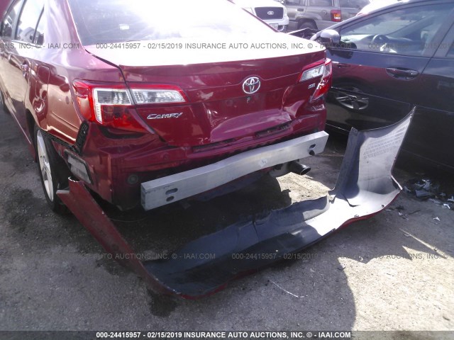4T1BF1FK6DU723111 - 2013 TOYOTA CAMRY L/SE/LE/XLE RED photo 6